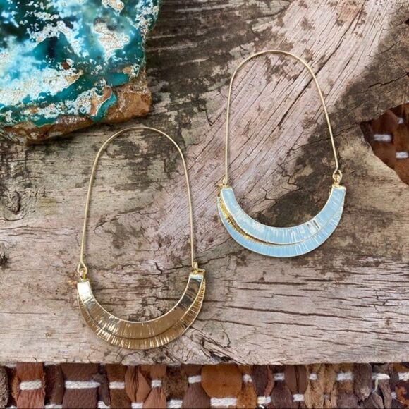 Myra Folded Gold Hoop Earrings - Picture 5 of 5